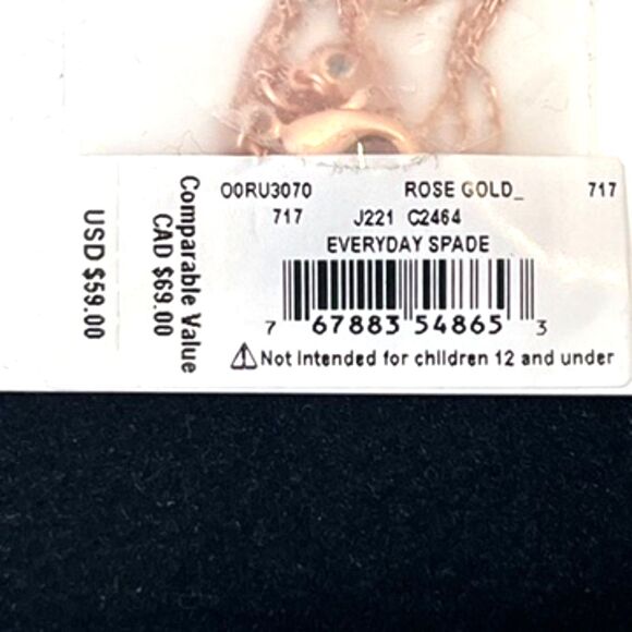 Kate Spade Everyday Spade Rose Gold Spade Necklace NEW - Picture 6 of 7